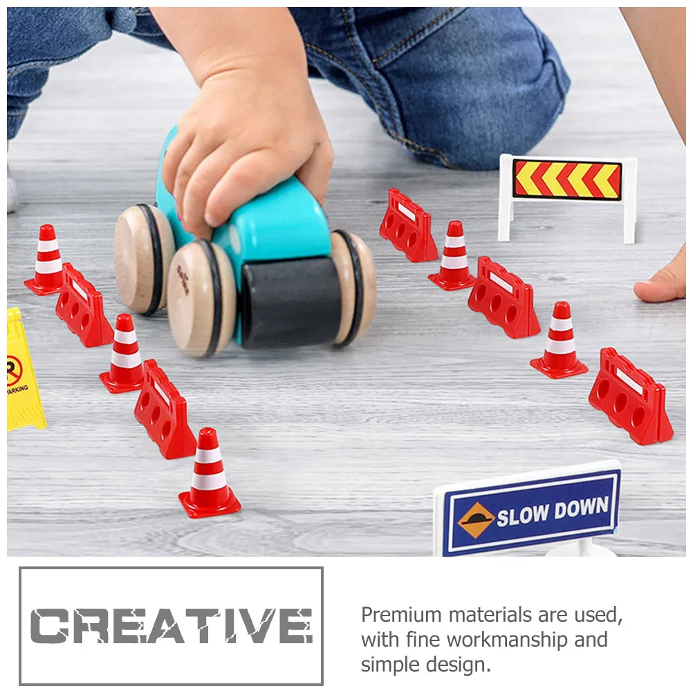 

Набор из 60 предметов: Дорожные заграждения для симуляции дорожного движения, развивающие пособия для детей, обучающие игры и учебные материалы