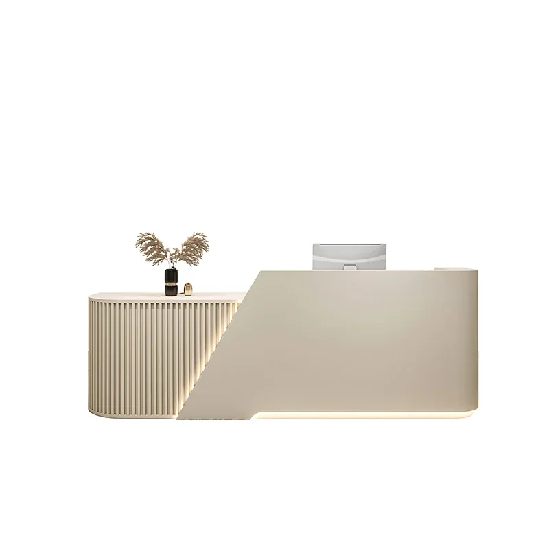 

кассовый аппарат, бар магазина одежды, простая легкая роскошь, угловая стойка регистрации, дуговая гостиничная компания, стойка регистрации