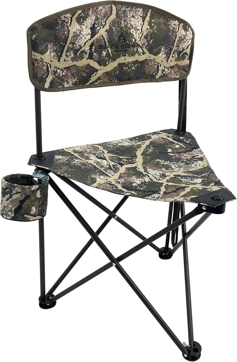

Tri-Lite Stool with Back, Lightweight Portable Fishing Chair with Cupholder and Carry Strap, Supports 225-Lb, Outdoor Chair for