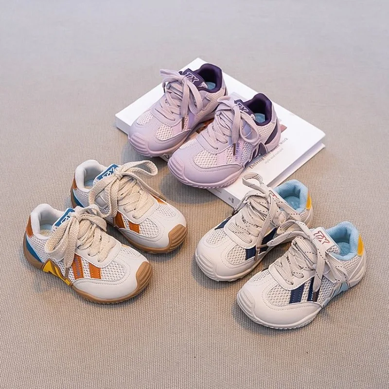 

2026 Spring New Children's Sports Shoes Soft soled Non slip Casual Running Shoes Fashion Mesh Breathable Sports Shoes