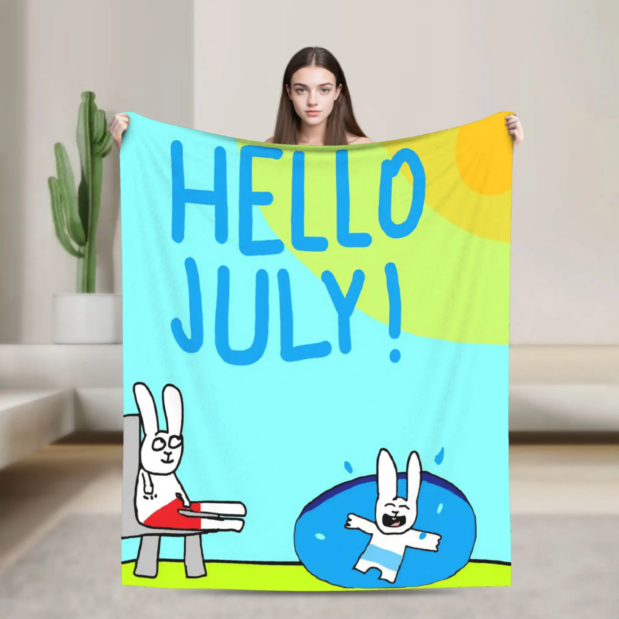 Simon Super Rabbit Blanket Ultra-Soft Flannel Cozy Present  Throw Blanket Rug Piece