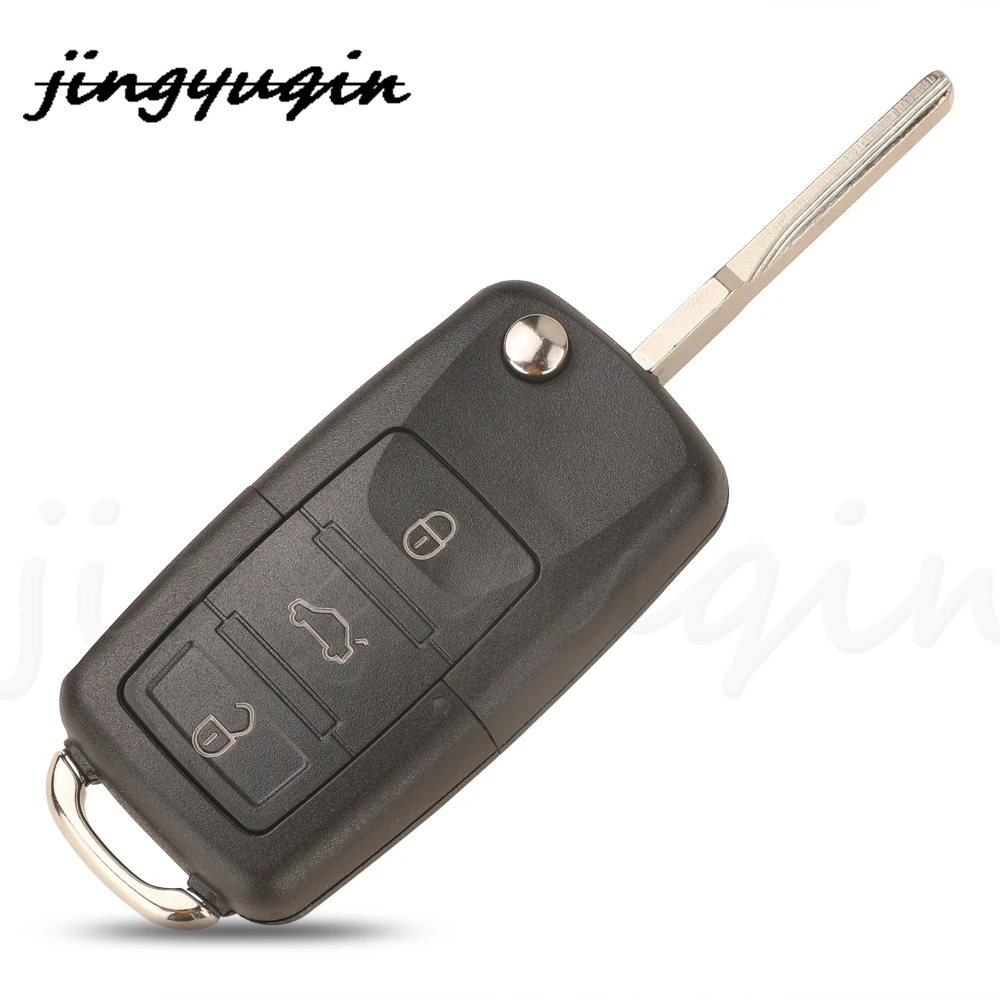 jingyuqin 2E0-959-753-A 3BTN Remote Flip Keys Fob Control 434Mhz ID48 Chip For VW VOLKSWAGEN Crafter 2006-2011 2E0959753A HU64