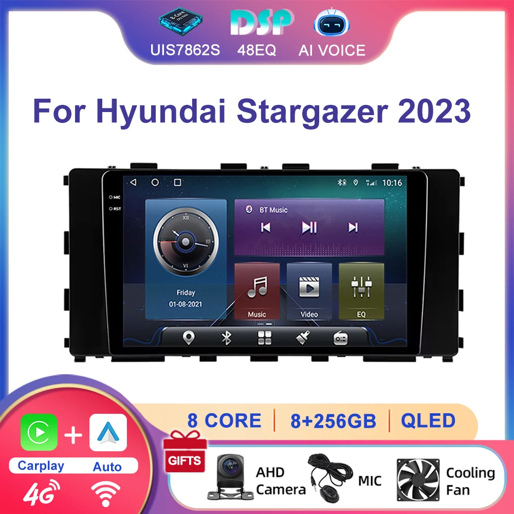 9'' 4G Carplay Android GPS Navigation System Car Multimedia Radio HD Touch Screen For Hyundai Stargazer 2023 Car Stereo Player