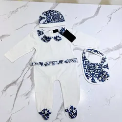 2024 new style high end baby romper new born baby jumpsuit pure cotton playsuit footed girl overall wear 0-18M