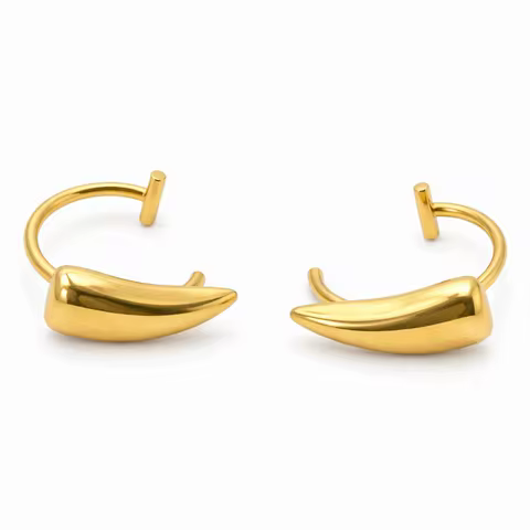 2PCS/Set Exaggerated Fake Lip Ring Non Piercing Gold Perforation-free Lip Cuff Silver Stainless Steel Gothic Body Jewelry Daily