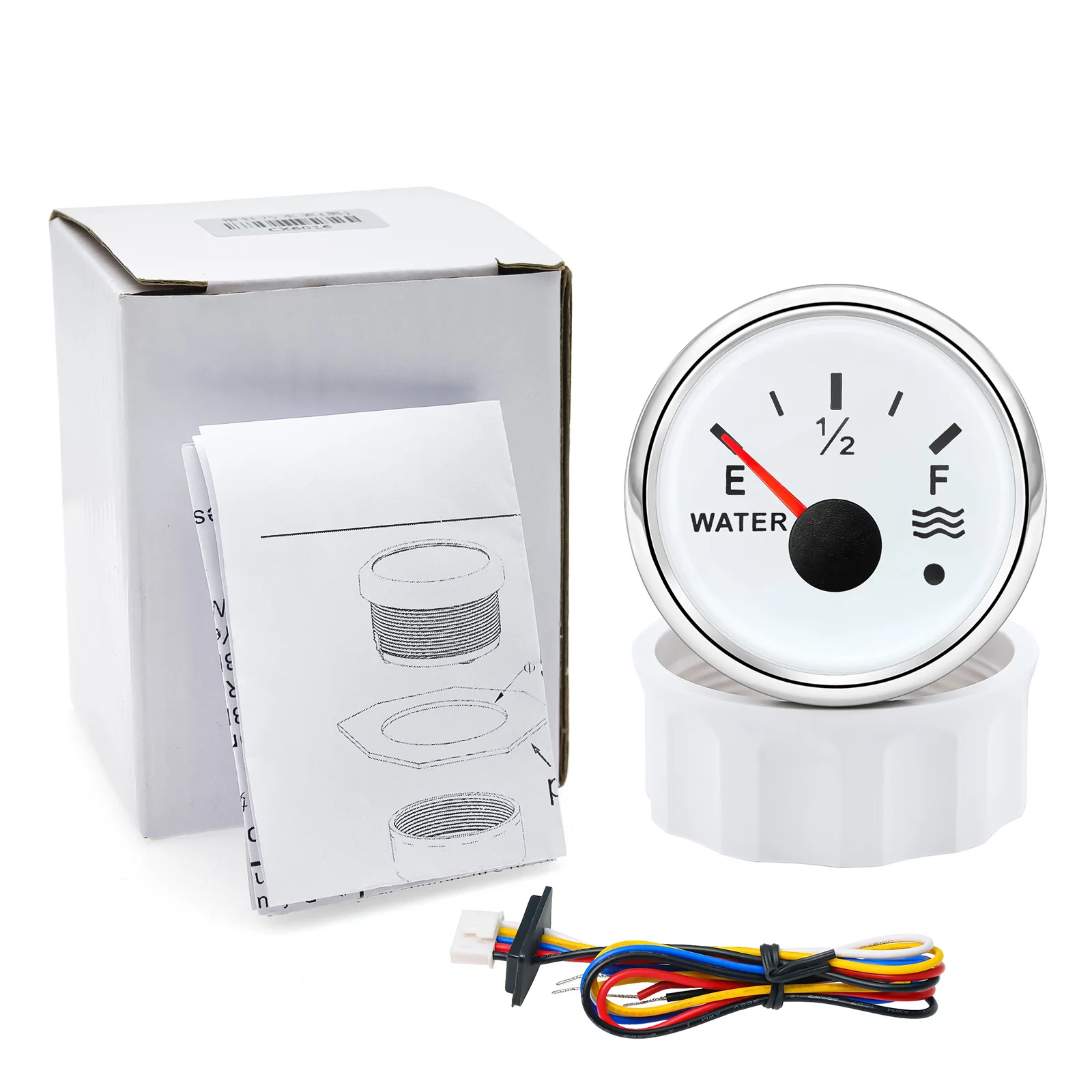 Auto- und Boot-Booster-Alarmanzeige 2'' 52mm Öldruckmesser Wasserstandsmesser Kraftstofftemperatur 12V 24V Voltmeter Zubehör Messgerät – Detail 26