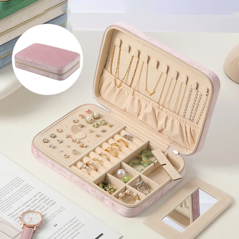 صندوق تخزين المجوهرات المحمول للأقراط والقلائد وغيرها من إكسسوارات المجوهرات هدية لصديق الفتاة #4