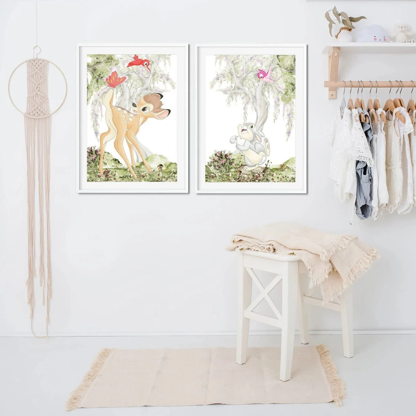 

Set of Two Bambi Wall Art Bambi Nursery Wall Decor Forest Friends Print Canvas Print Art Poster Kids Room Wall Art Home Decor