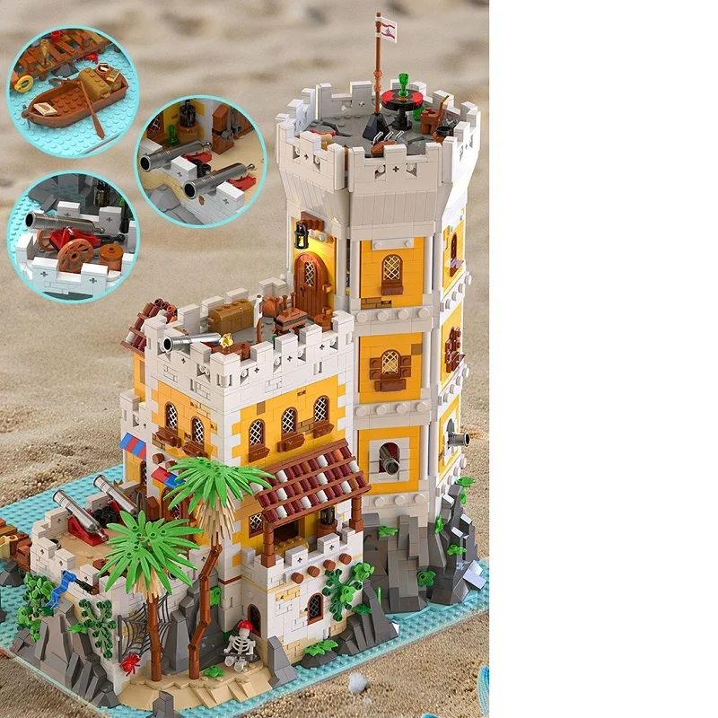 

Desktop Decor Gift 4567 PCS MOC Royal Pirate Fortress Building Blocks Set,Massive Naval Stronghold Model, DIY Home Decor Gift