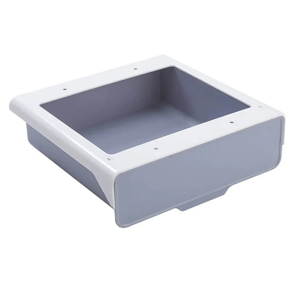 

Under Drawer Box Table Under Kitchen Storage Holder Desk Organizer Memo Pen Stationery Storage Box Case Gray Large