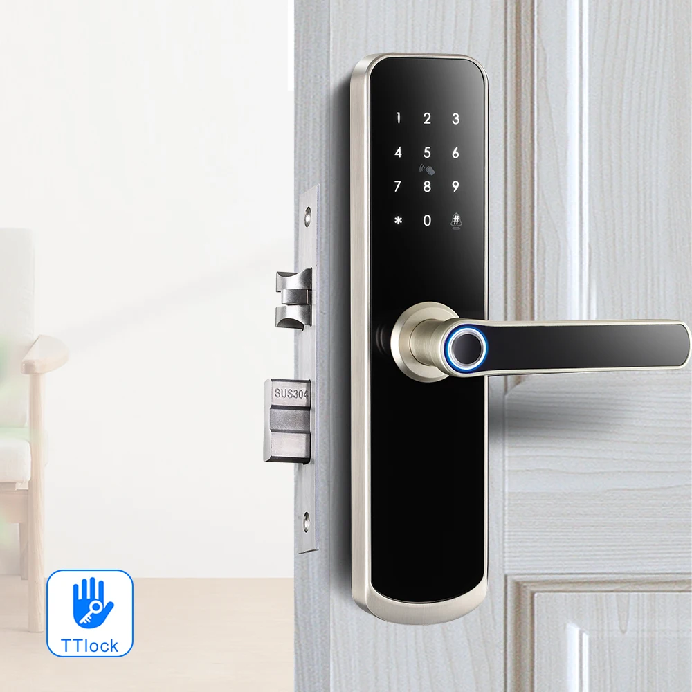 

TTlock BLT App Smart Lock Door Bell Biometric Fingerprint Digital Keyless Password RFID Card Management For Home Apartment