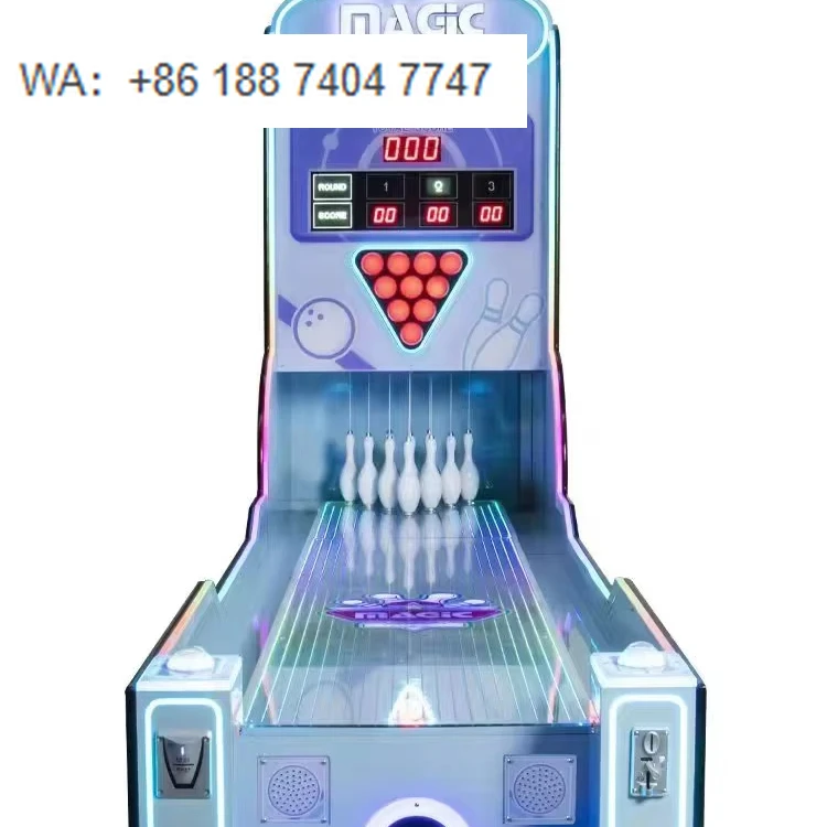 Kids Indoor Playground Equipment 3 Players Bowling Machines Bowling Alley for Sale