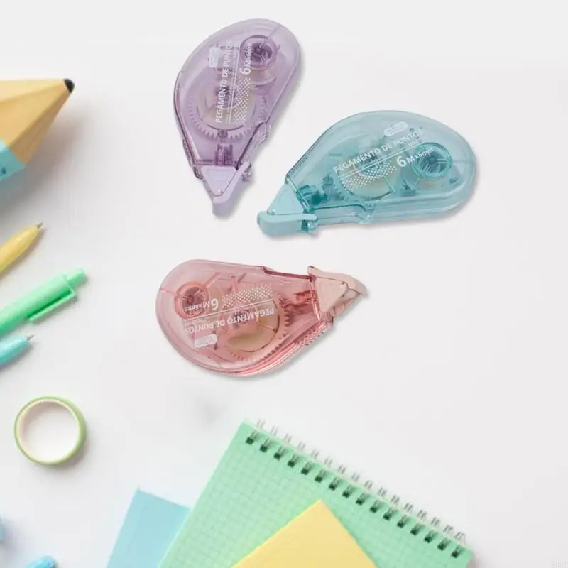 6PCS Băng dính có thể định vị lại Runner 6MMX6M Con lăn kết dính cho thẻ lưu trữ thủ công Làm cho con lăn dính rõ ràng 896C