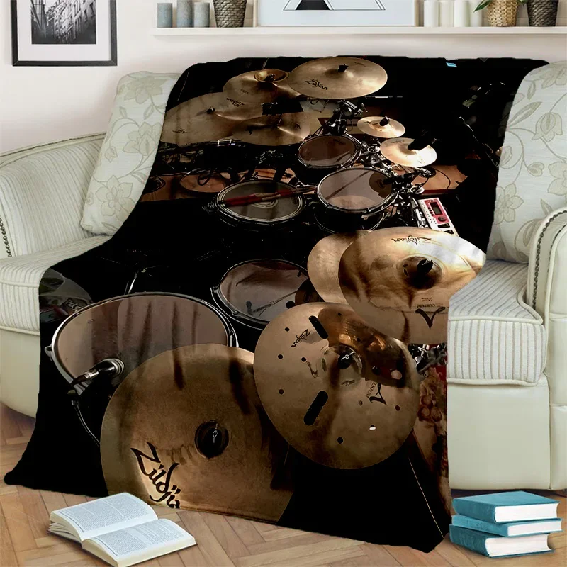 أدوات الموسيقى مجموعة طبلة طبلة مجموعة بطانية ، بطانية رمي لينة للمنزل غرفة نوم أريكة تتحول لسرير نزهة السفر غطاء مكتب بطانية طفل #4