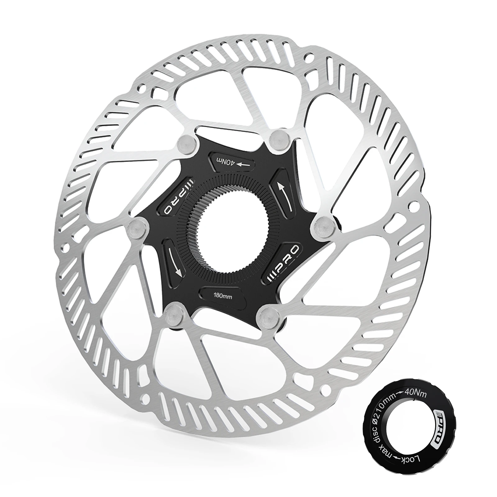 IIIPRO Center Lock Fietsschijfrotor Bicyele Hydraulische schijfremschijven Roestvrij staal CNC Lasersnijden Duurzame remrotor