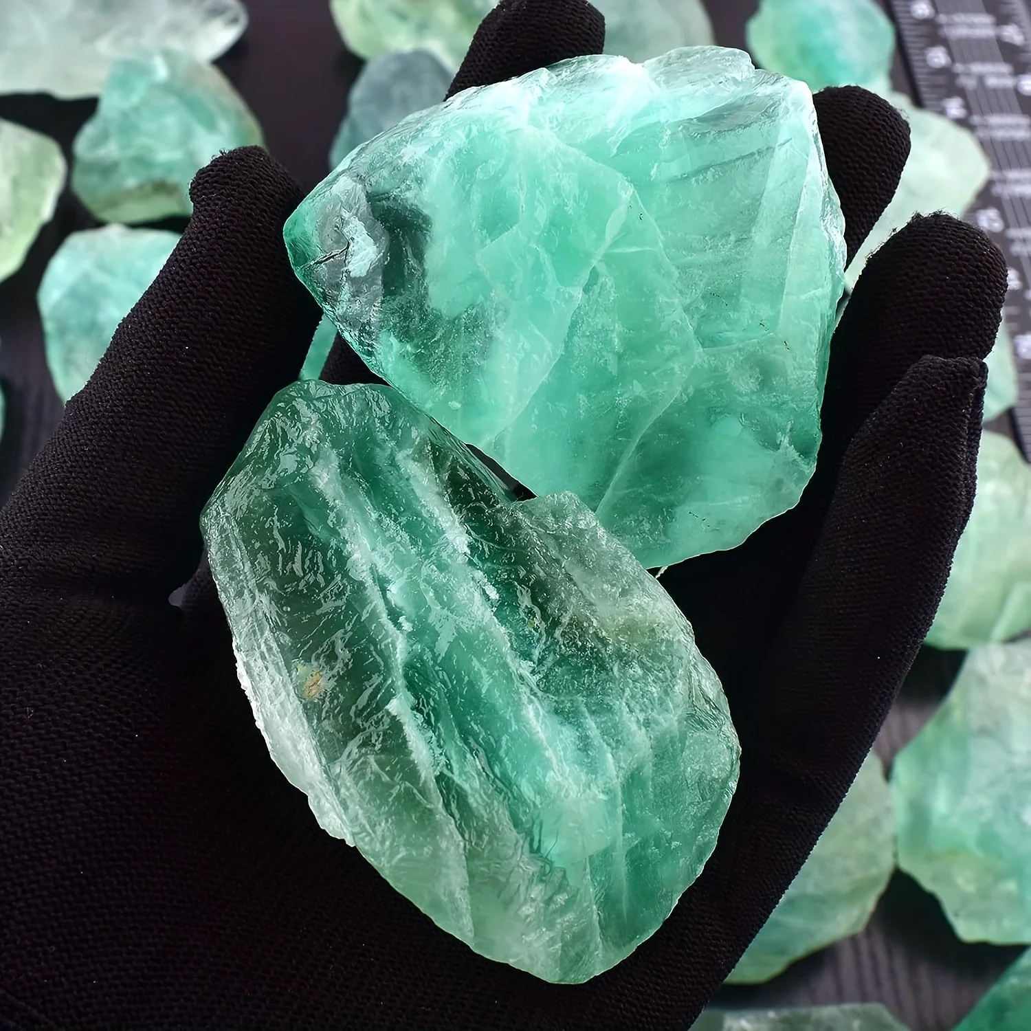 Green Raw Fluorite Crystals, For Reiki Chakra Meditation Energy Balance Therapy, Stones For Crafts