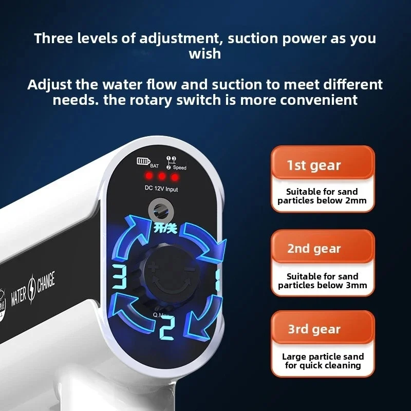 12V Electric Aquarium Water Changer – Ultra-Fast Bottom Gravel Cleaner & Sand Washer with Adjustable Flow for Fish Turtle Tank