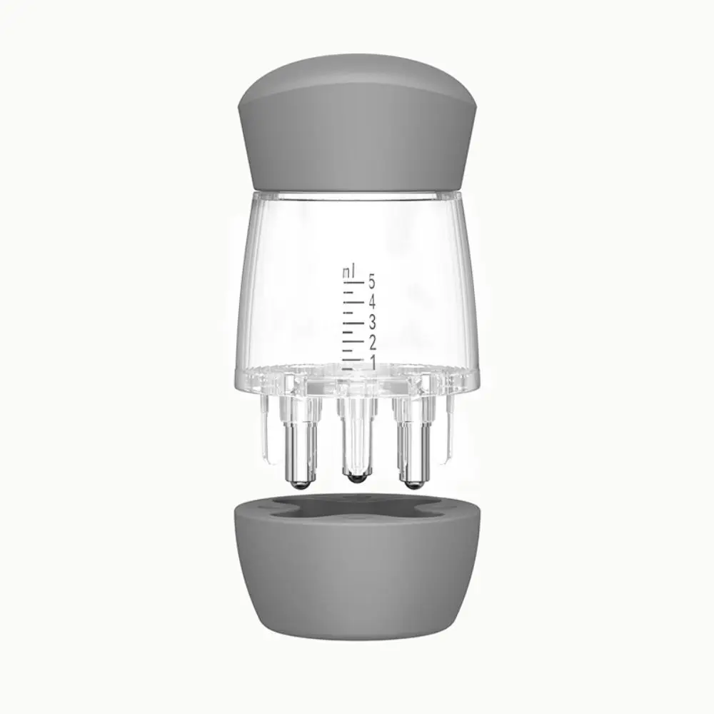 Five Liquid Outlet Teeth Scalp Liquid Applicator Comb Scale Marked 5ml Capacity Scalp Oil Applicator Transparent Ball Bearings