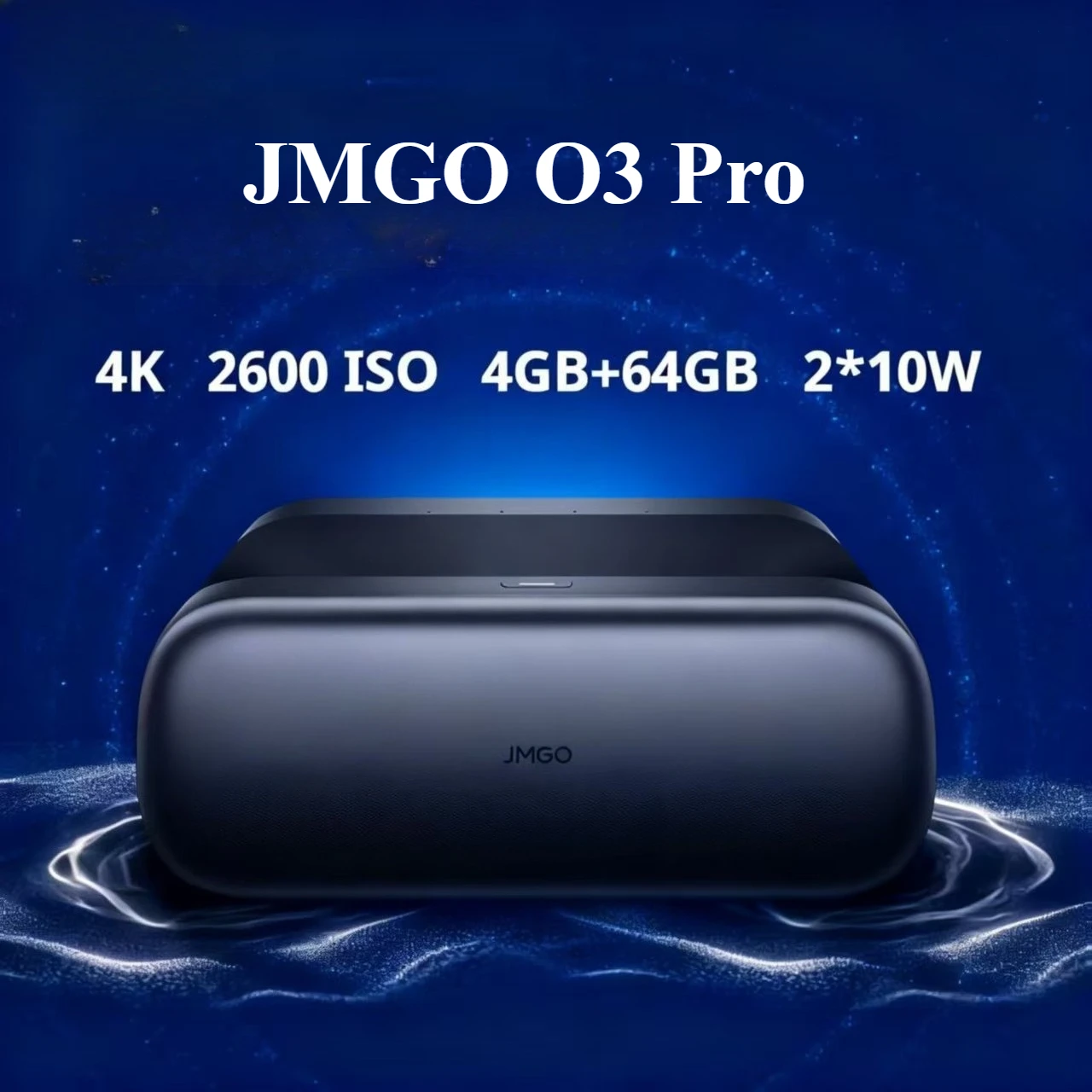 Proyector Láser JMGO O3 PRO, 2600 Lúmenes ISO, Proyector de Tiro Ultra Corto 0.18:1, 4K Smart TV, Mini Proyector para Oficina y Hogar