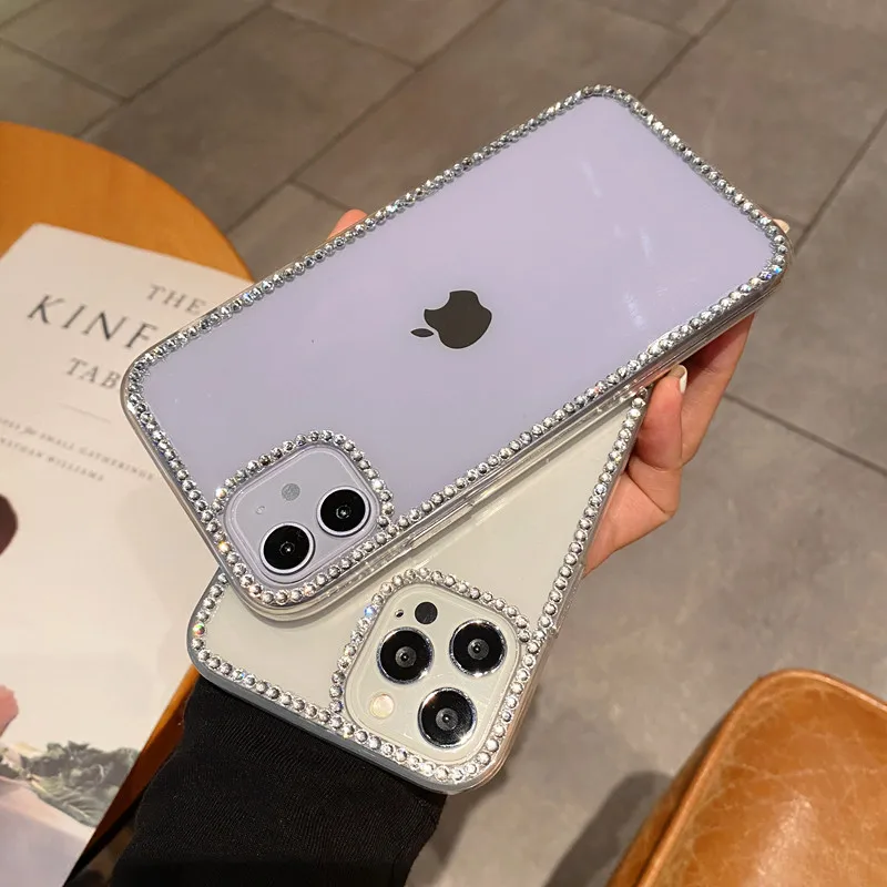 Fashion Luxury Glitter DIY Diamond Rhinestone Soft Phone Case for iphone 16 15 12 13 14 Pro Max 13 mini 11 Pro XR X XS 7 8 plus