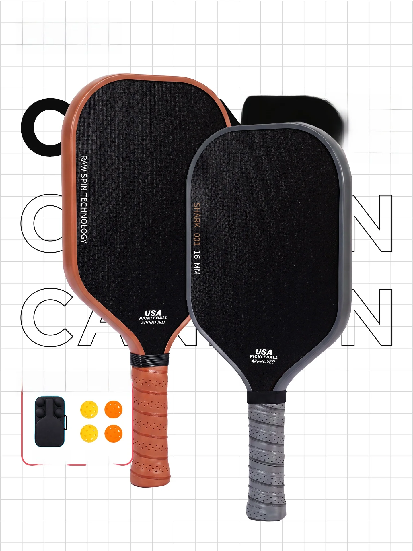 high-end-carbon-fiber-pickleball-racket-full-set-professional-matte-finish-tournament-level-leatou-tx-series-paddle-ball