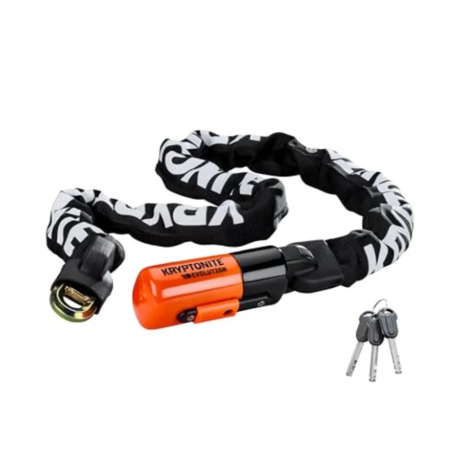 

Evolution 1012 Bike Chain Lock 4 Feet Long 10mm Steel Chain Heavy Duty Anti-Theft Secure Gold Bicycle Chain Lock with Keys for