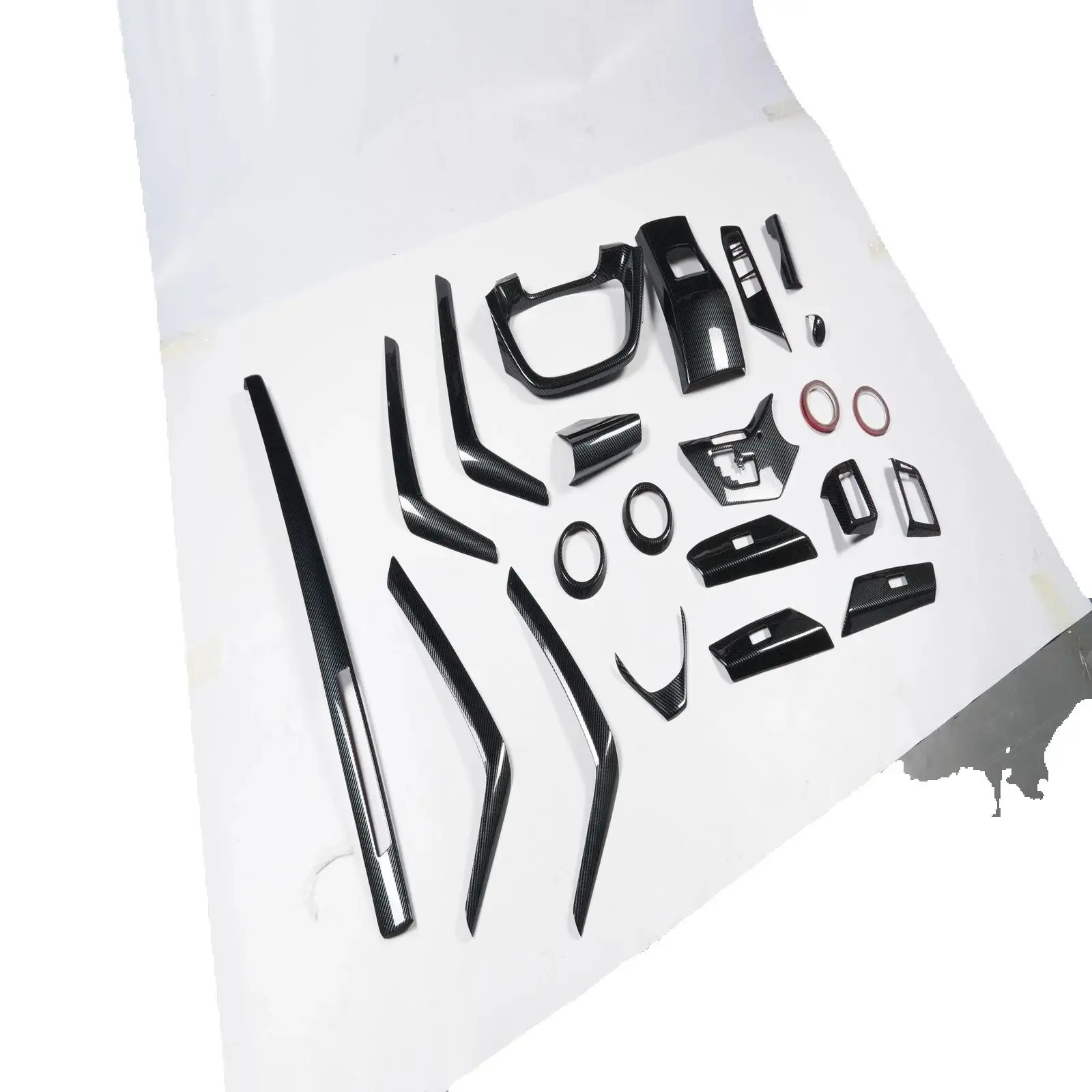 

1 комплект, комплект украшения внутренней панели, черный саржевый карбон для RAV4 2013-2019, запасные части для автомобиля, автоаксессуары