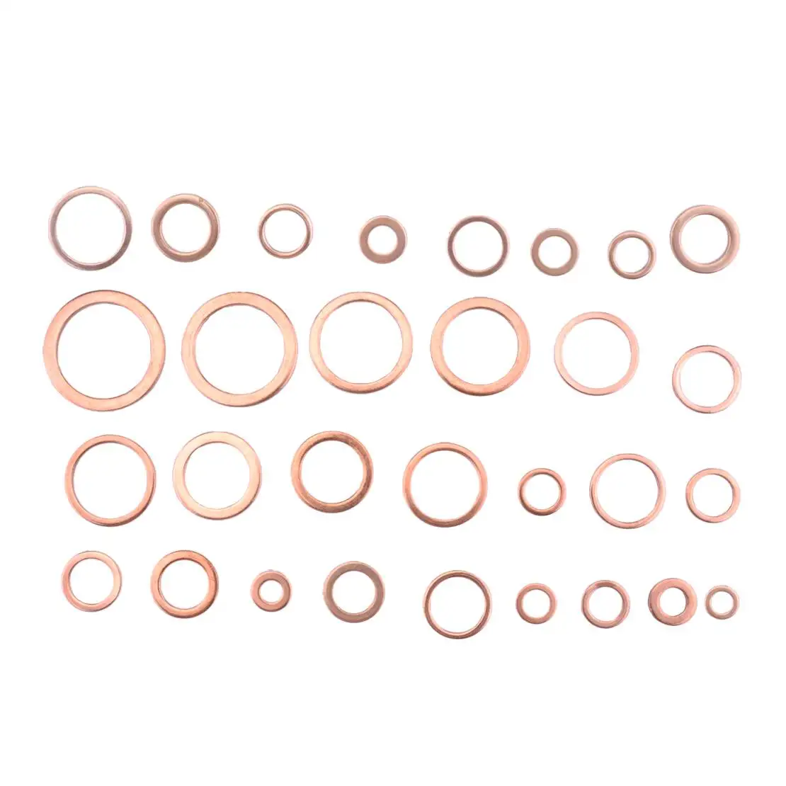 568Pcs New Copper Crush Washer Gasket Set Metric Flat Ring Seal Assortment Kit 30Size