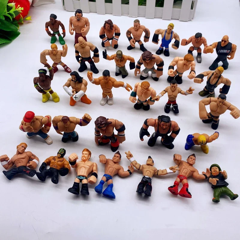 4-20Pcs Cartoon Wrestler Gladiator Superstar Figure Character PVC Model Occupation Figurine Collectible Limite Toy Gift for Kid