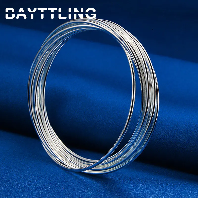 925er Sterlingsilber, 10 Kreise, exquisiter Armreif für Damen, modischer Charme, Party-Schmuck, Hochzeit, Verlobung, Geschenk