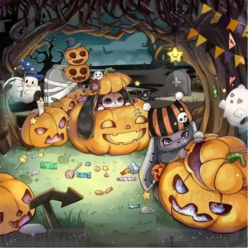 

New Bestseller Cute Lokiki Pumpkin Skull Rabbit Come Trick And Treat Series Blind Box Collection Toys Halloween Gifts