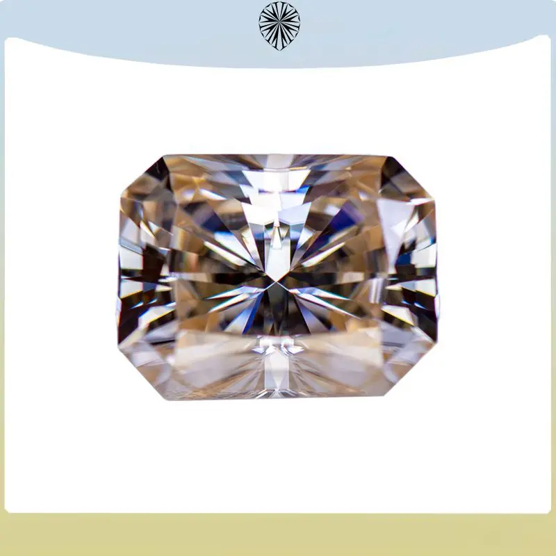 

Moissanite Stone Primary Color Tea Yellow Radiant Cut Lab Grown Diamond for Jewelry Rings Earrings Making with GRA Certificate