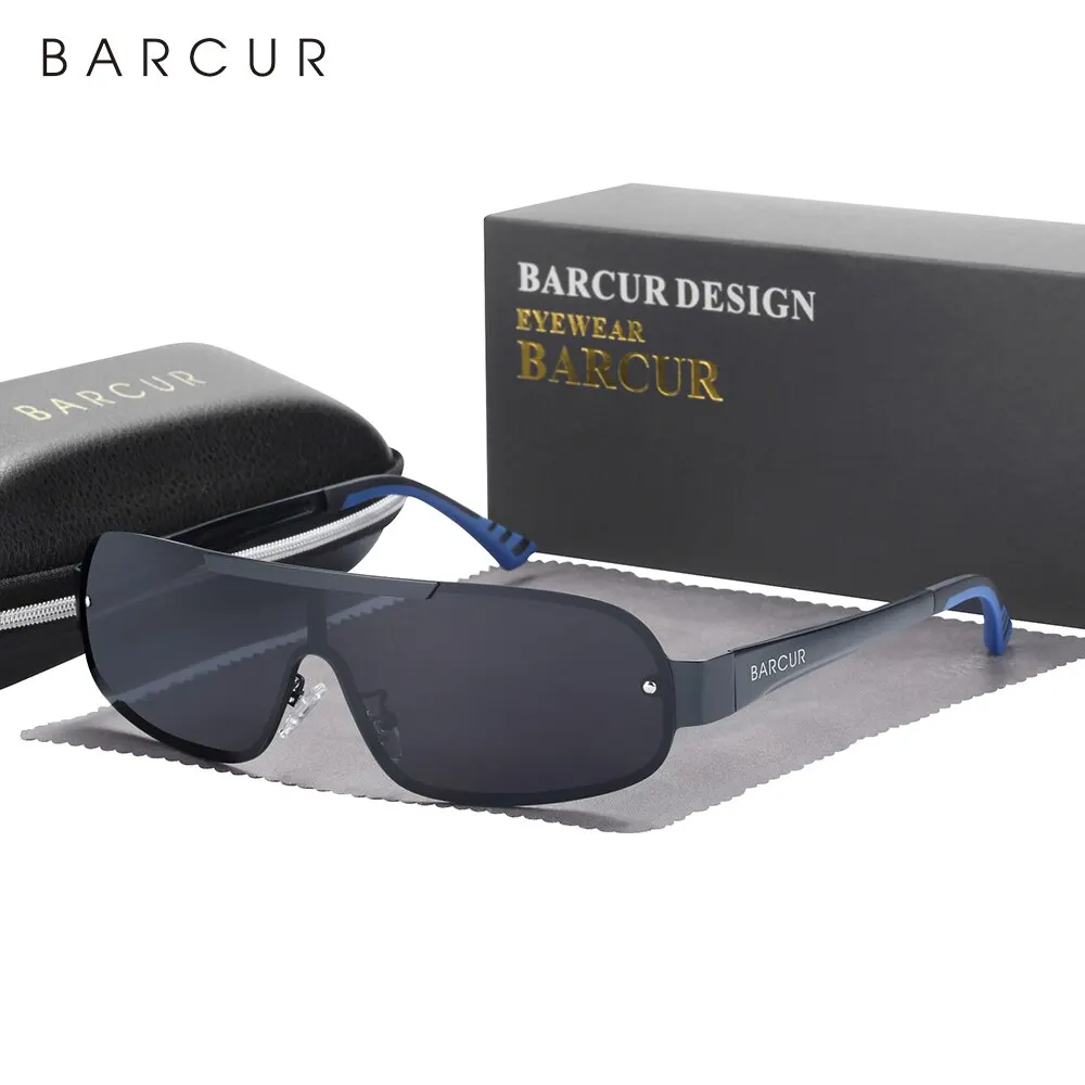 Barcur sport sonnenbrille für männer polarisiert pilot aluminium schmal mann sonnenbrille frauen uv400 oculos de sol 7