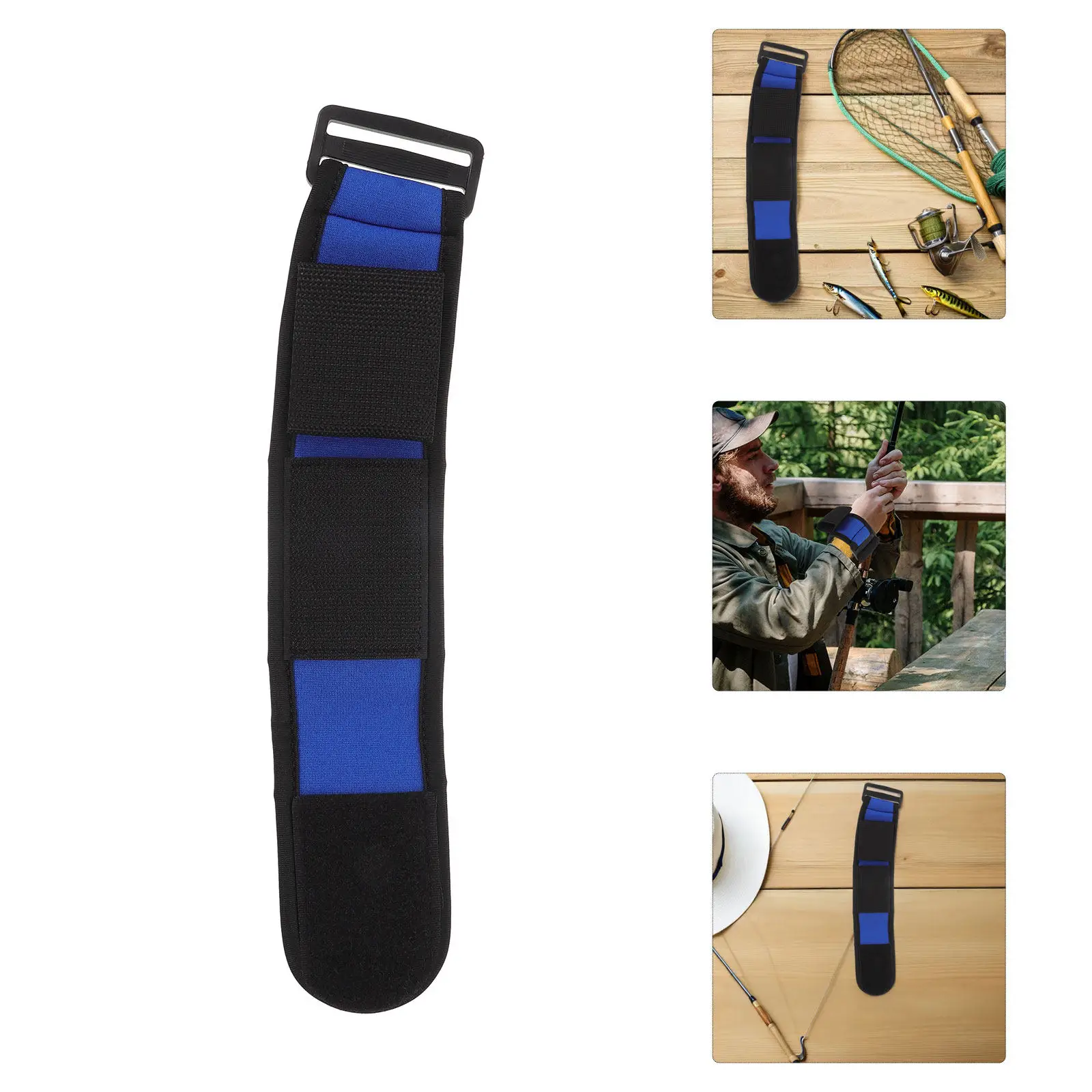 

Fly Fishing Rod Wristband Casting Brace Breathable Aid Strap Lanyard Black Support Pole