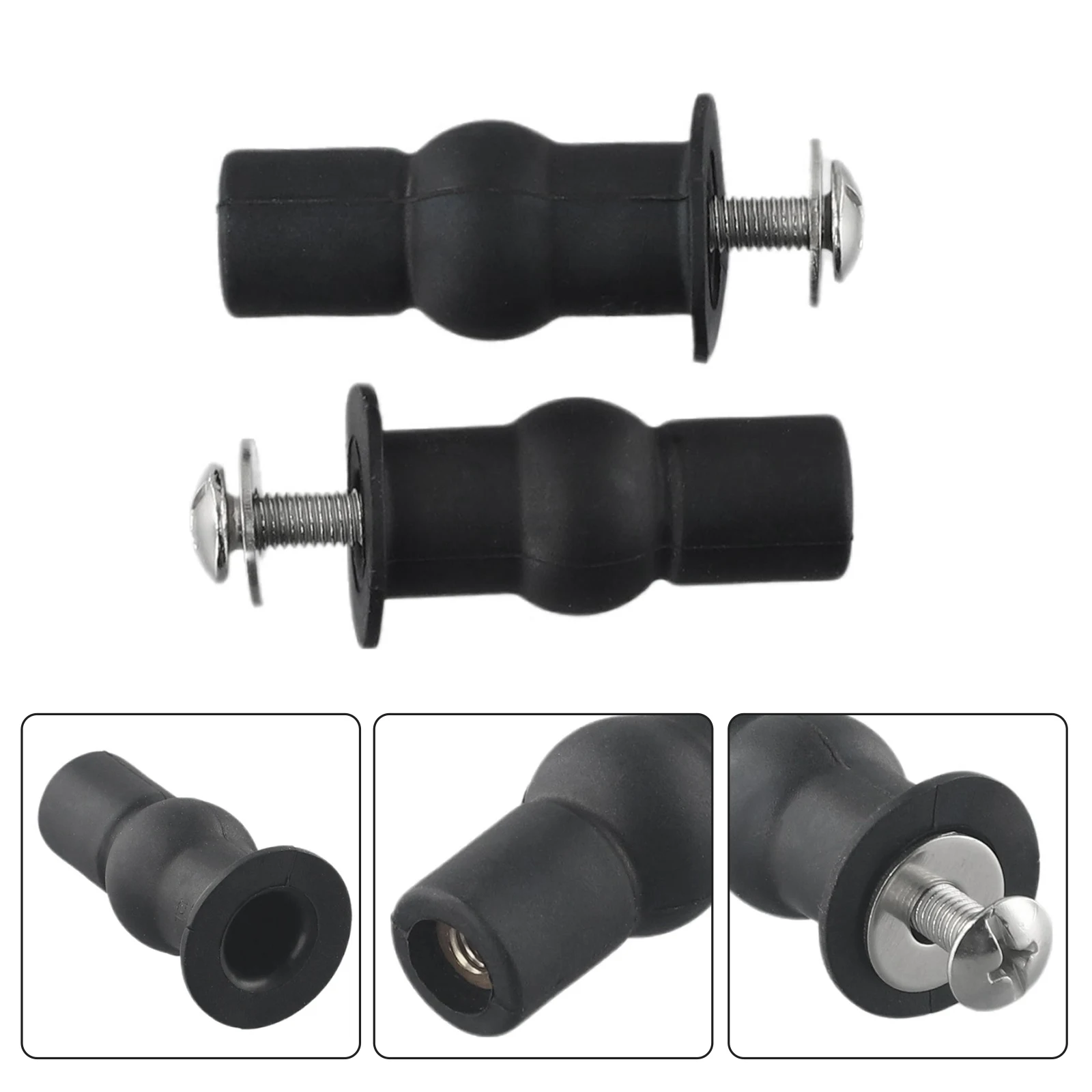 2PCS Toilet Seat Top Fix Seat Hinge Hole Fixings Well Nut Screw Expanding Rubber Bottom Load Nut Bathroom Accessories