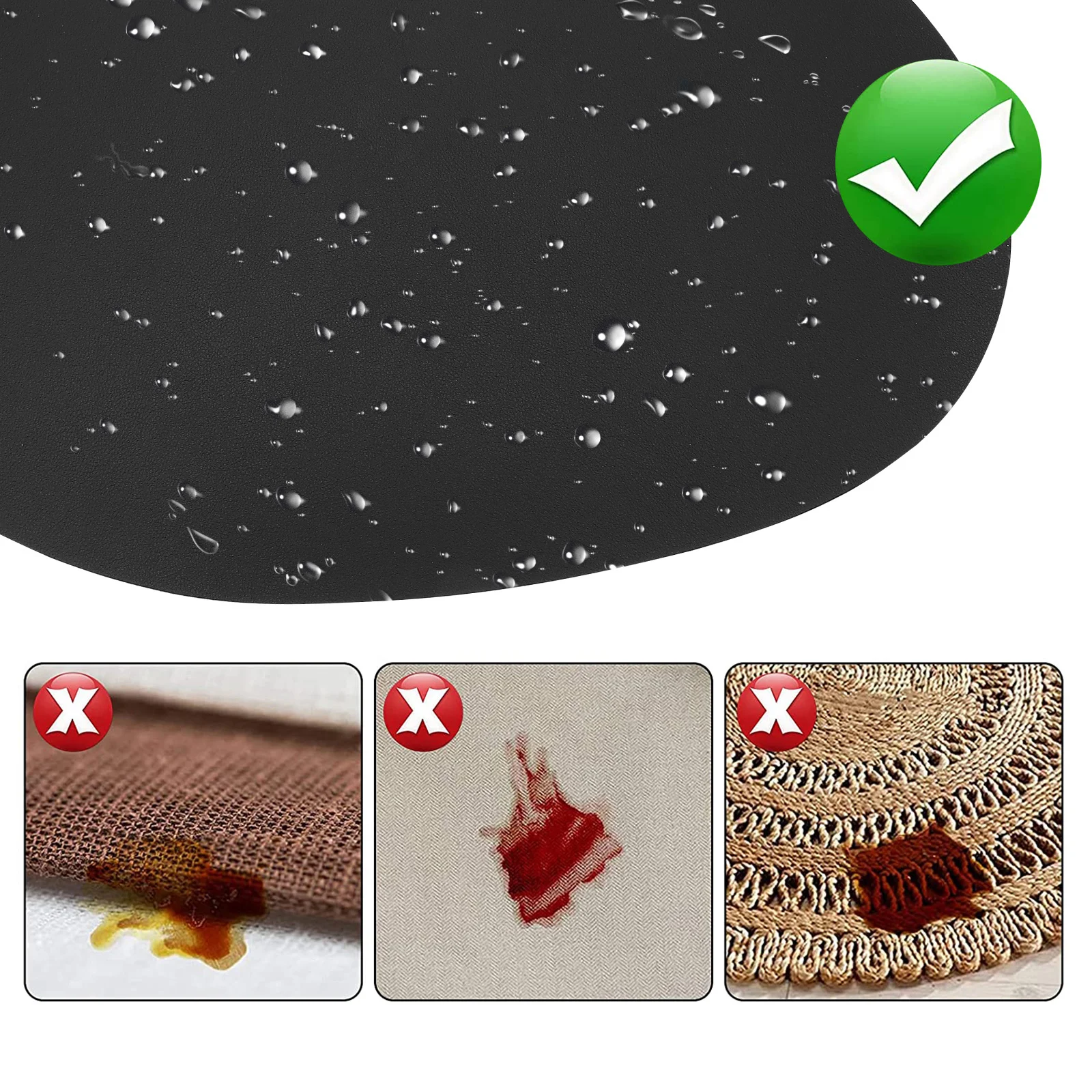 

4Pcs Heat Insulation Mat Drop-Shaped Placemat PU Waterproof Anti-Skid Wipeable Table Mat for Hot Dishes Soup Bowls Daily