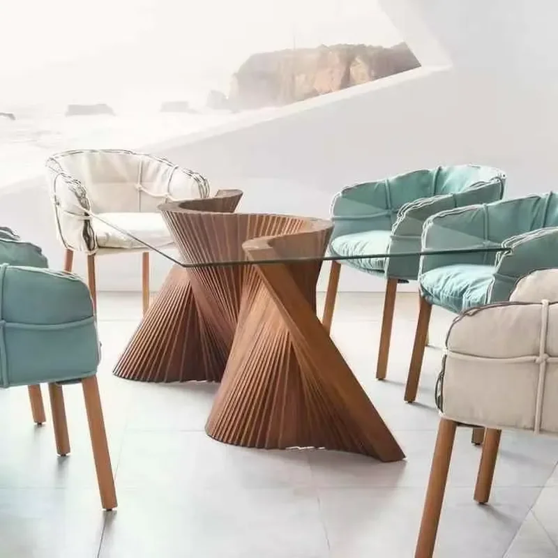 #Italian Minimalist Ultra-marble Solid Wood Leg Dining Table Rectangular Modern Minimalist Home Small Family Simple Dining