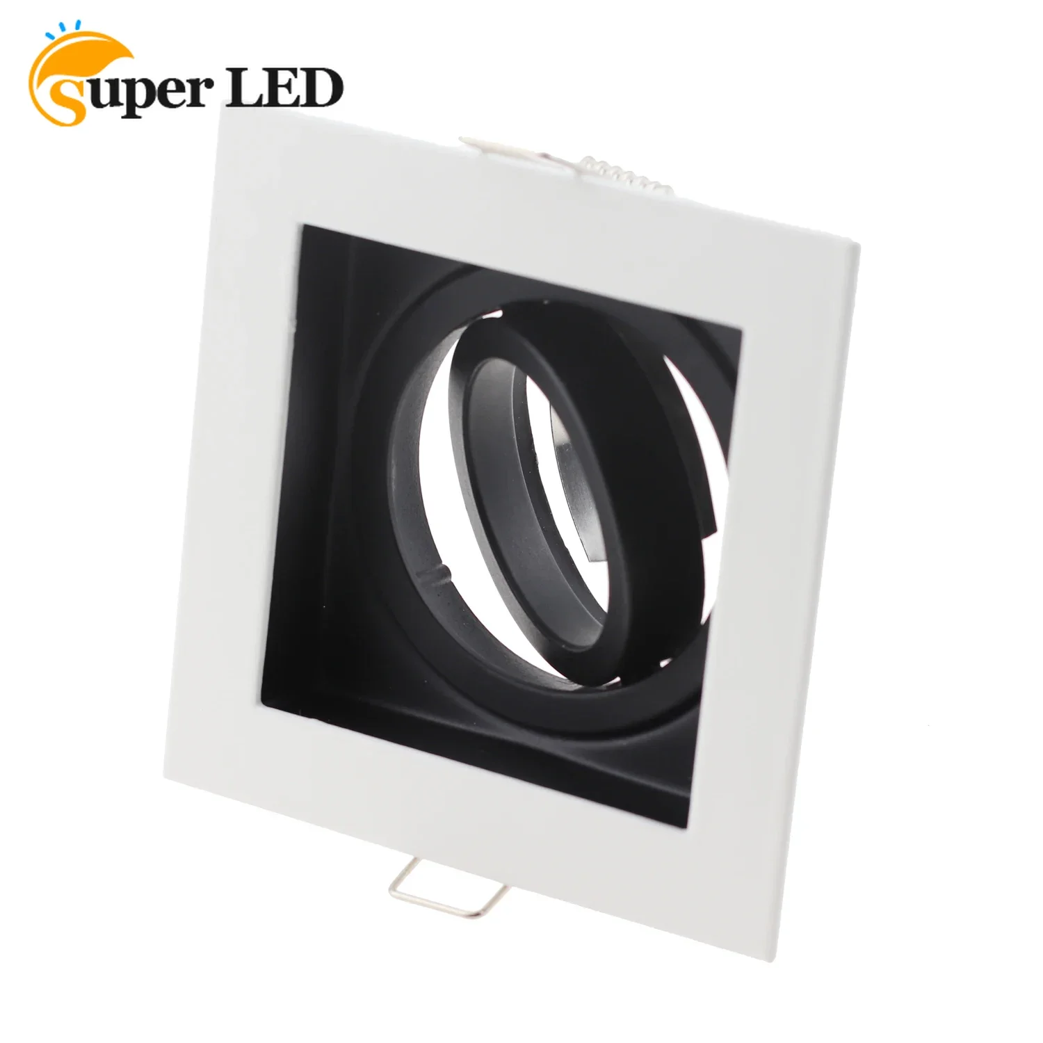 

Aluminum Alloy White Inner Black GU10 Frame Recessed Lighting Fixture Fixed Spot Downlight Housing