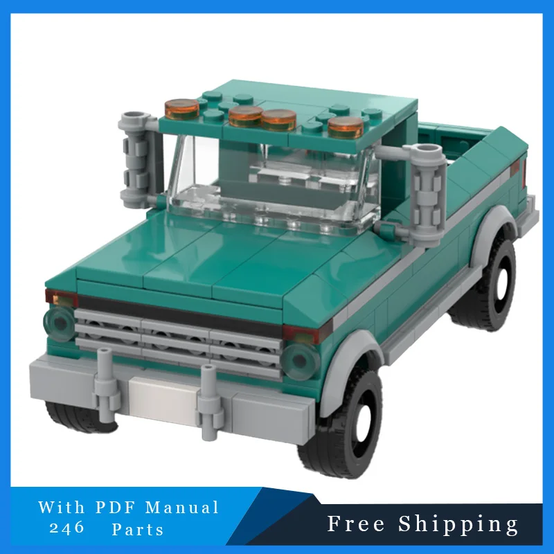 

246 шт., хит продаж, MOC, креативный синий крутой грузовик, модульные строительные блоки, модель для детей, образование, сделай сам, сборная игрушка, подарок на день рождения