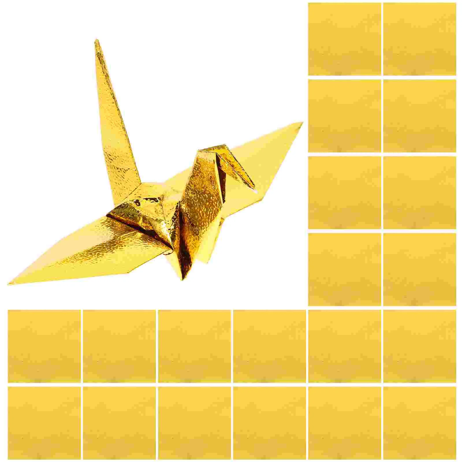 100 Sheets Single-sided Pearlescent Origami Kids DIY Supplies Decorative Paper Craft Fold Golden Color Practical Child