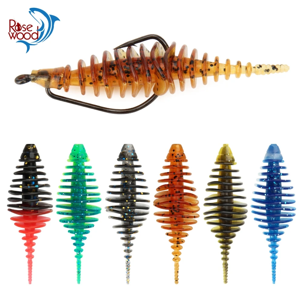 طعوم دودة من السيليكون الناعم ، طُعم صناعي للبايك ، الباس ، سمك السلمون المرقط ، سمك السلمون المرقط ، دودة ، طُعم سباحة ، تلاعب ، 3 ، 5 ، 3 ، خشب 6 ، 10 #1