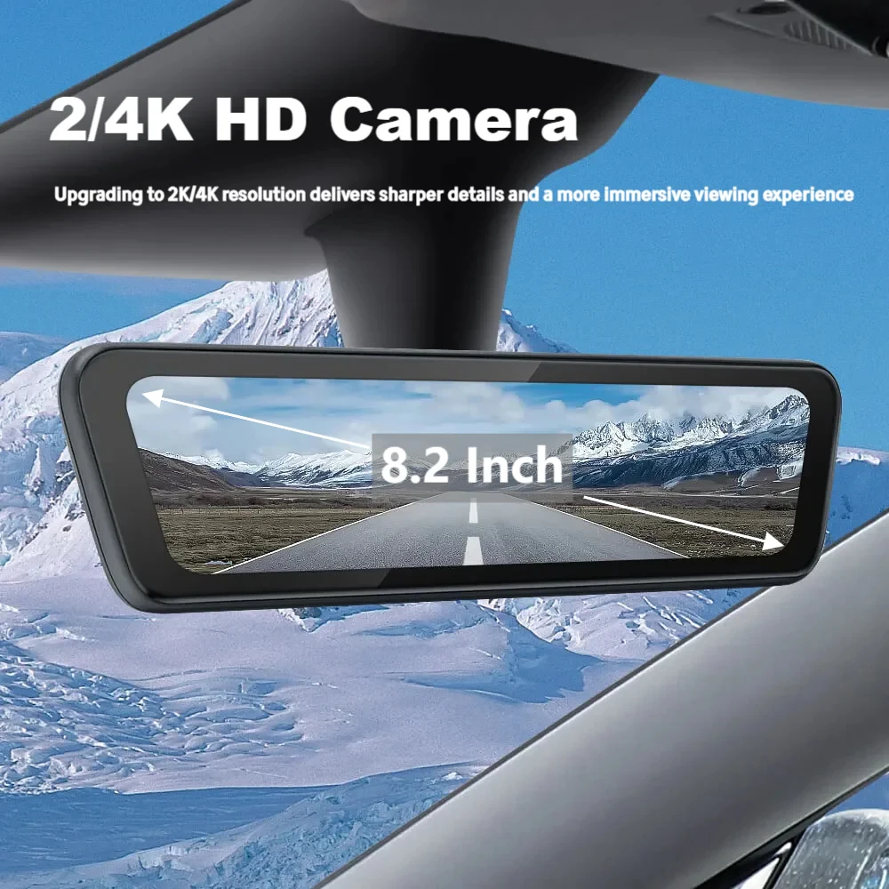 

For Tesla Model 3 Highland Y Juniper S82 Pro 2/4K High-Definition 8.2-Inch Streaming Front and Rear Dual-Channel Korean Voice Support Night Vision Mirror Link