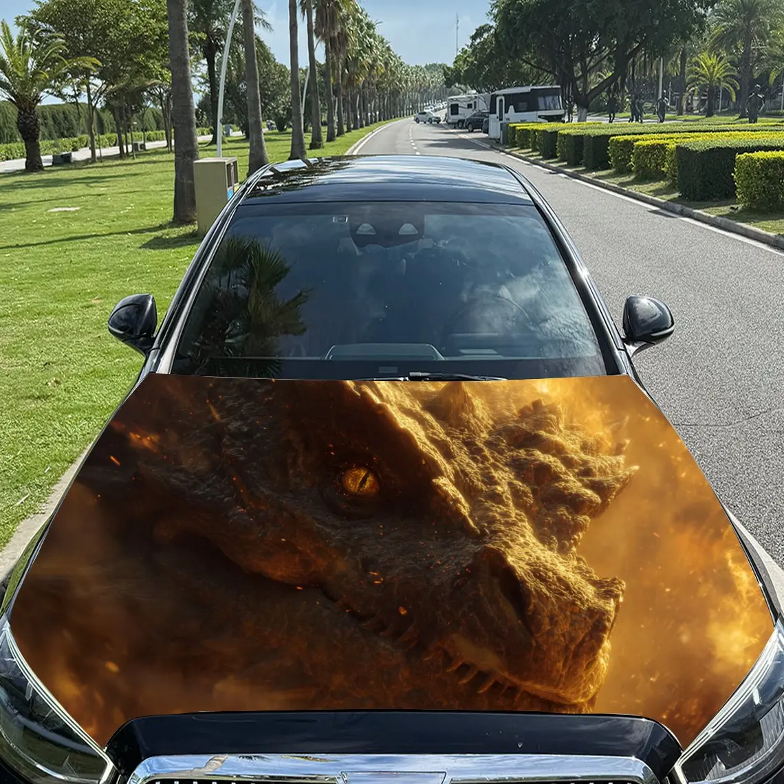 

Earthy Brown - Toned Car Hood Stickers - Self-Adhesive, Waterproof and Durable Vinyl Wrap, Decorate And Protect Your Car, Fit Fo