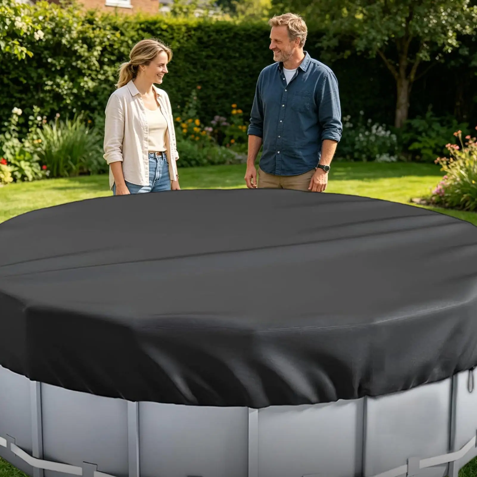 Pool Covers Tear-Resistant Dustproof Protector Solar Pool Covers For Outdoor Backyard Garden Home Swimming Winter Summer