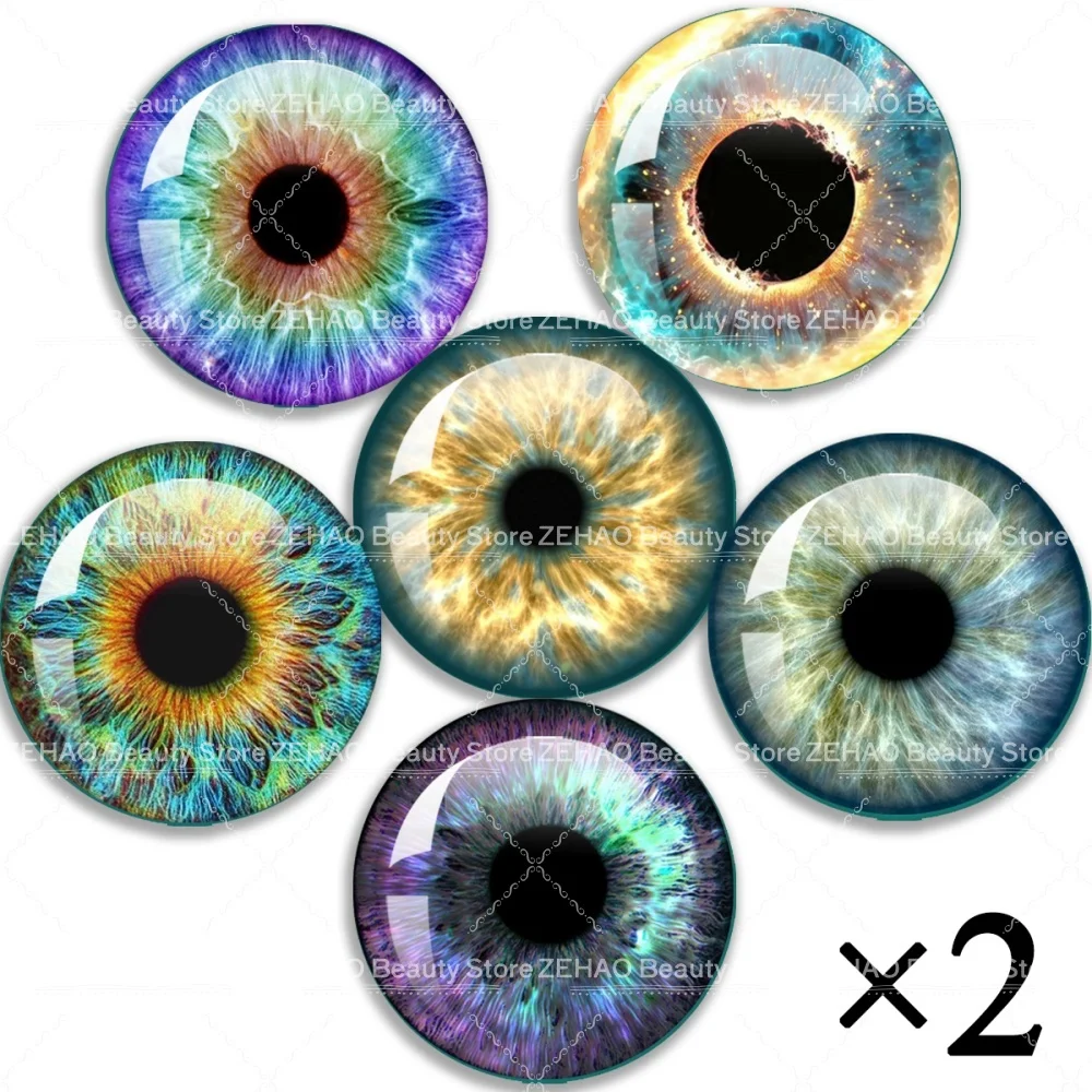 Glass Blyth BJD Doll Accessory 10MM-40MM Handmade Blyth BJD Doll Glass Eye Chip Round Cabochon Girl Toy Drop Glue Eye Pupil DIY