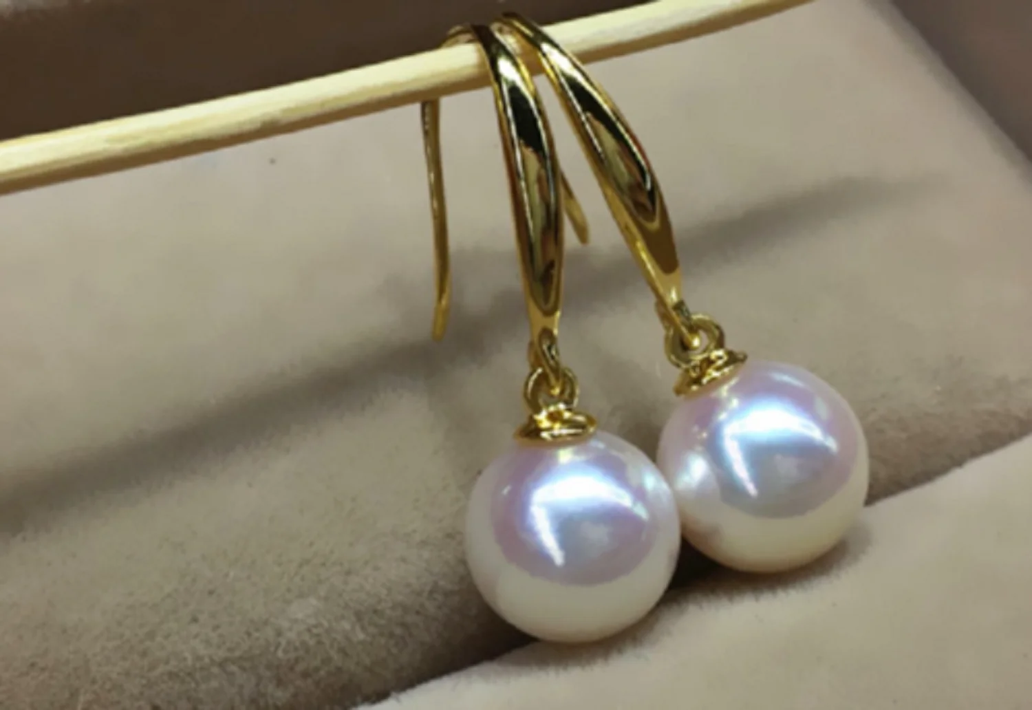 

AAAA++++ 7-8MM 8-9mm 9-10mm 10-11mm PERFECT Round Real WHITE AKOYA PEARL EARRINGS 14Kp YELLOW GOLD