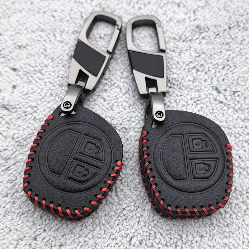 Für Suzuki SX4 Swift Vitara Liana Jimny Alto Ignis Leder Autoschlüssel-Hülle Schlüsselgehäuse Schlüsselanhänger Halter Schutzhülle Zubehör