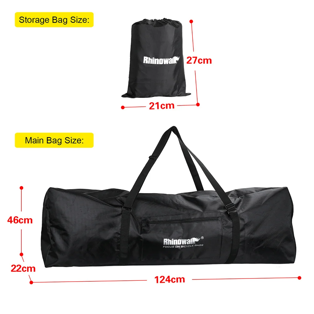 Rhinowalk Scooter Storage Bag 12 Inch For Electric Scooter Foldable Skateboard Zipper Storage Case Oxford Waterproof Black