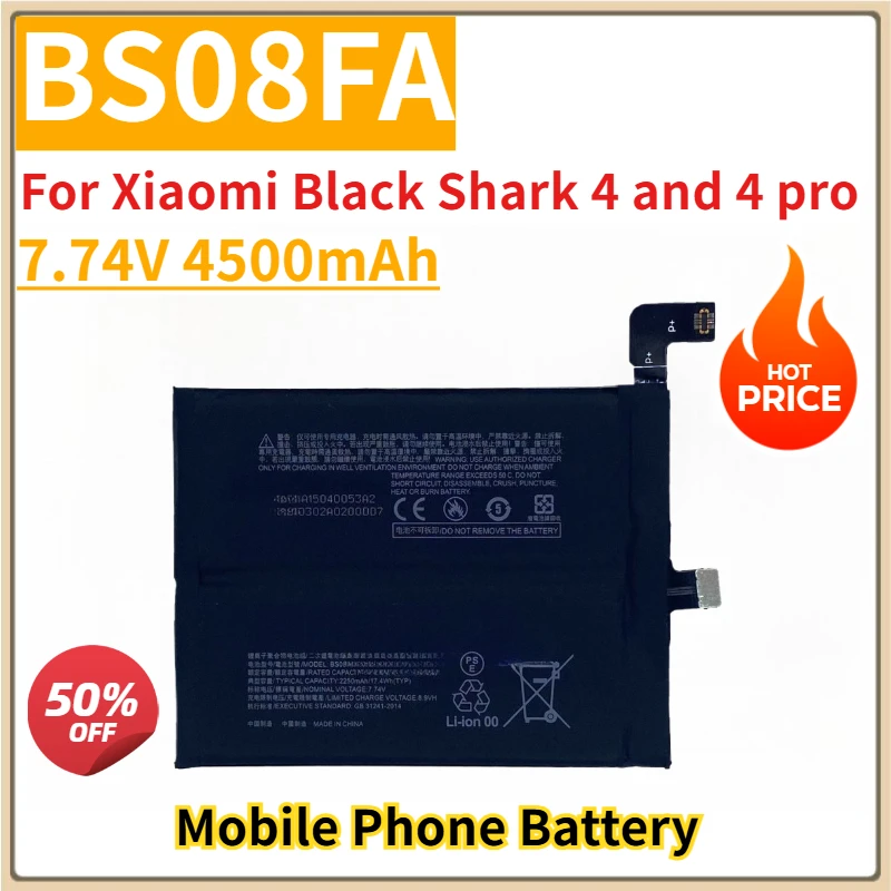 New Replacement Mobile Phone Battery 7.74V 4500mAh BS08FA for Xiaomi Black Shark 4 and 4 pro