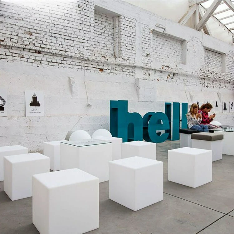 Luminous square stool bar party  chair cubic square  color-changing waterproof